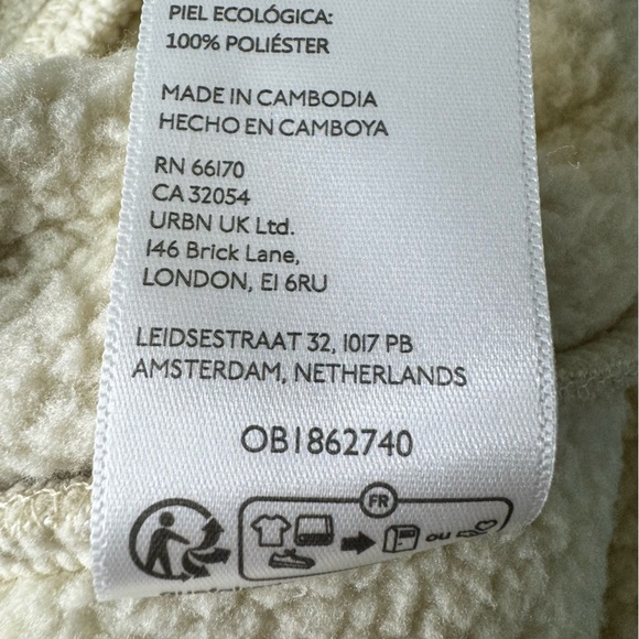 Urban Outfitters BDG Collins Cream Fleece Cropped Sweater Size Small - Picture 12 of 13